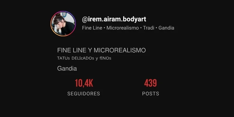 Captura del perfil de Instagram @irem.airam.bodyart