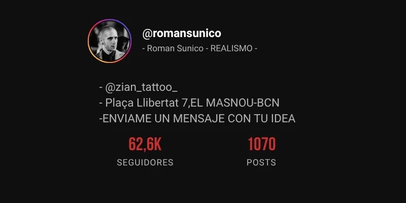 Captura del perfil de Instagram @romansunico