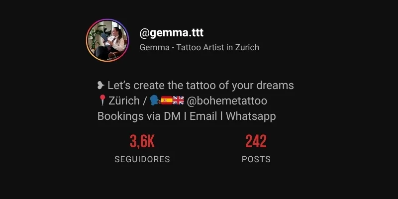 Captura del perfil de Instagram @gemma.ttt