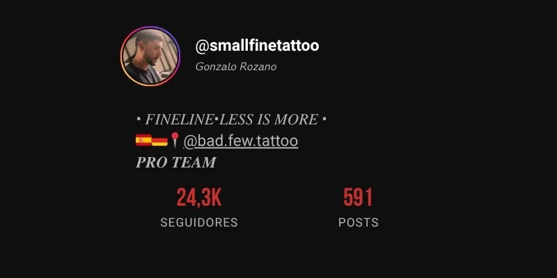 Captura del perfil de Instagram @smallfinetattoo