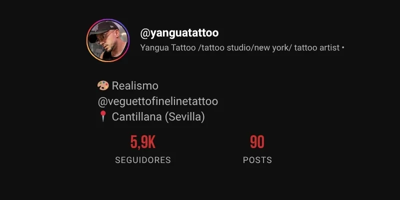 Perfil de Instagram de @yanguatattoo